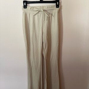 Cream/Beige waffle-knit pants